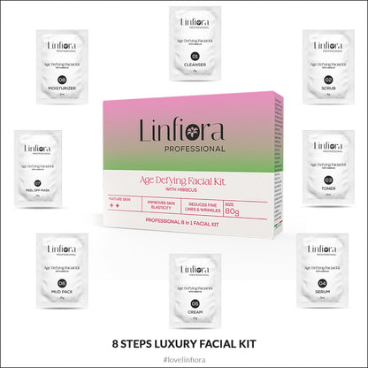 Age Defying Facial 8 Steps  Kit  80gm with Hibiscus