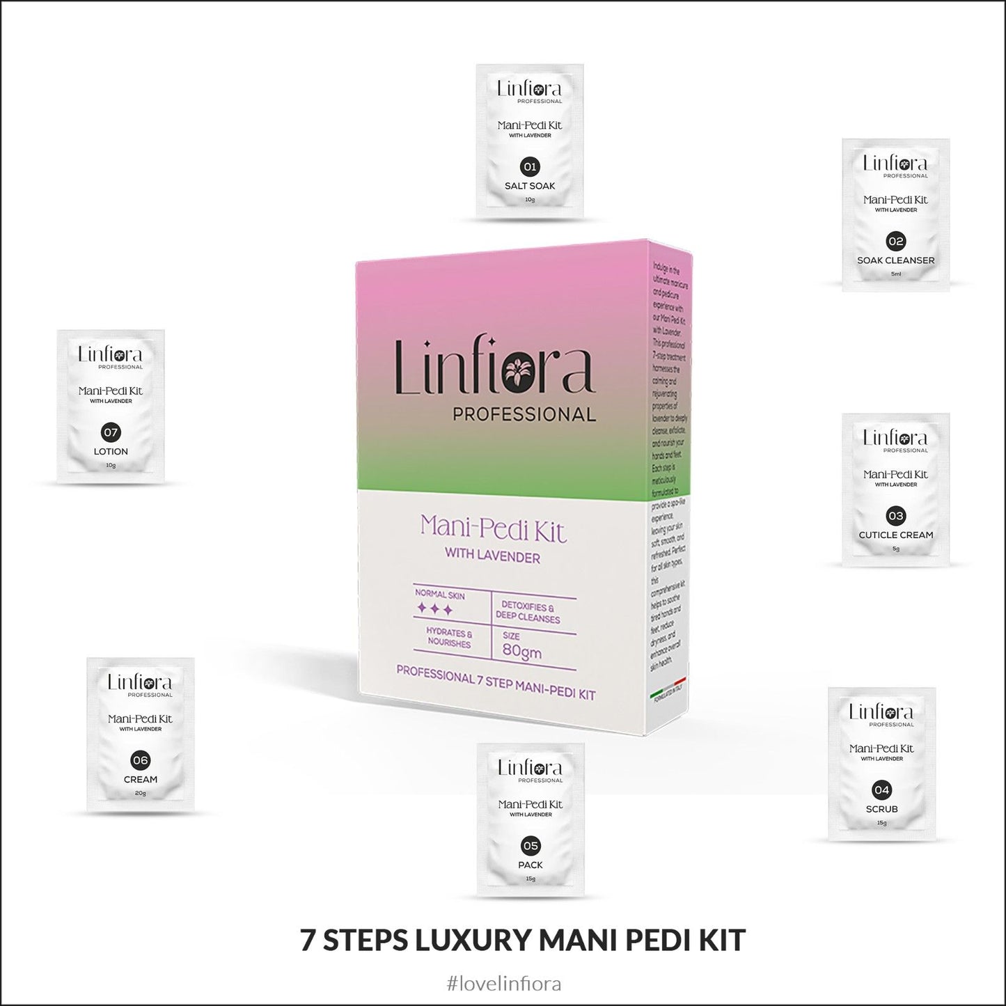 Mani-Pedi 7 Steps 80gm kit with Lavender