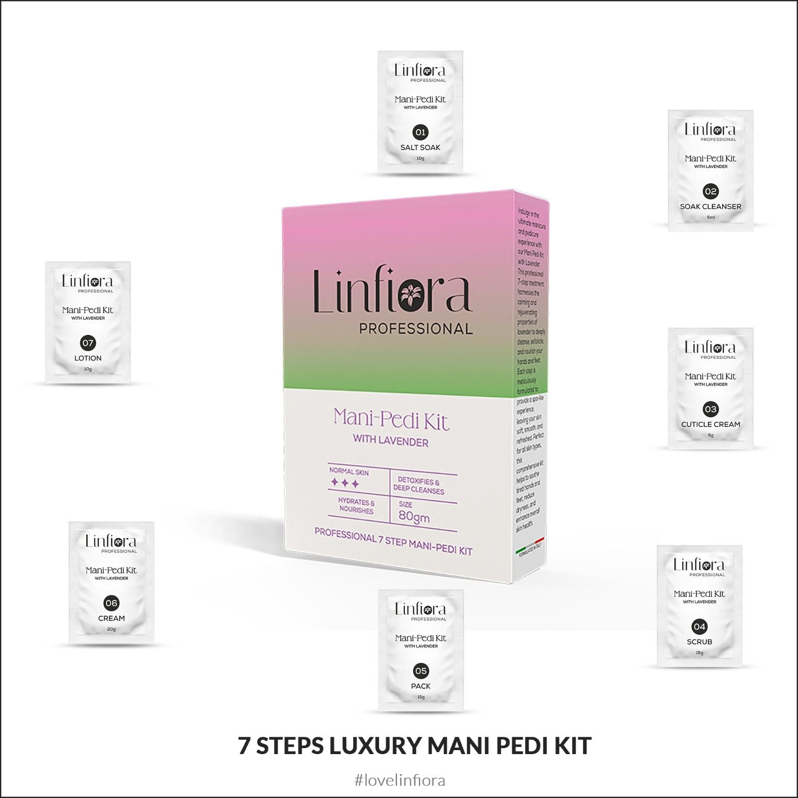 Mani-Pedi 7 Steps 80gm kit with Lavender