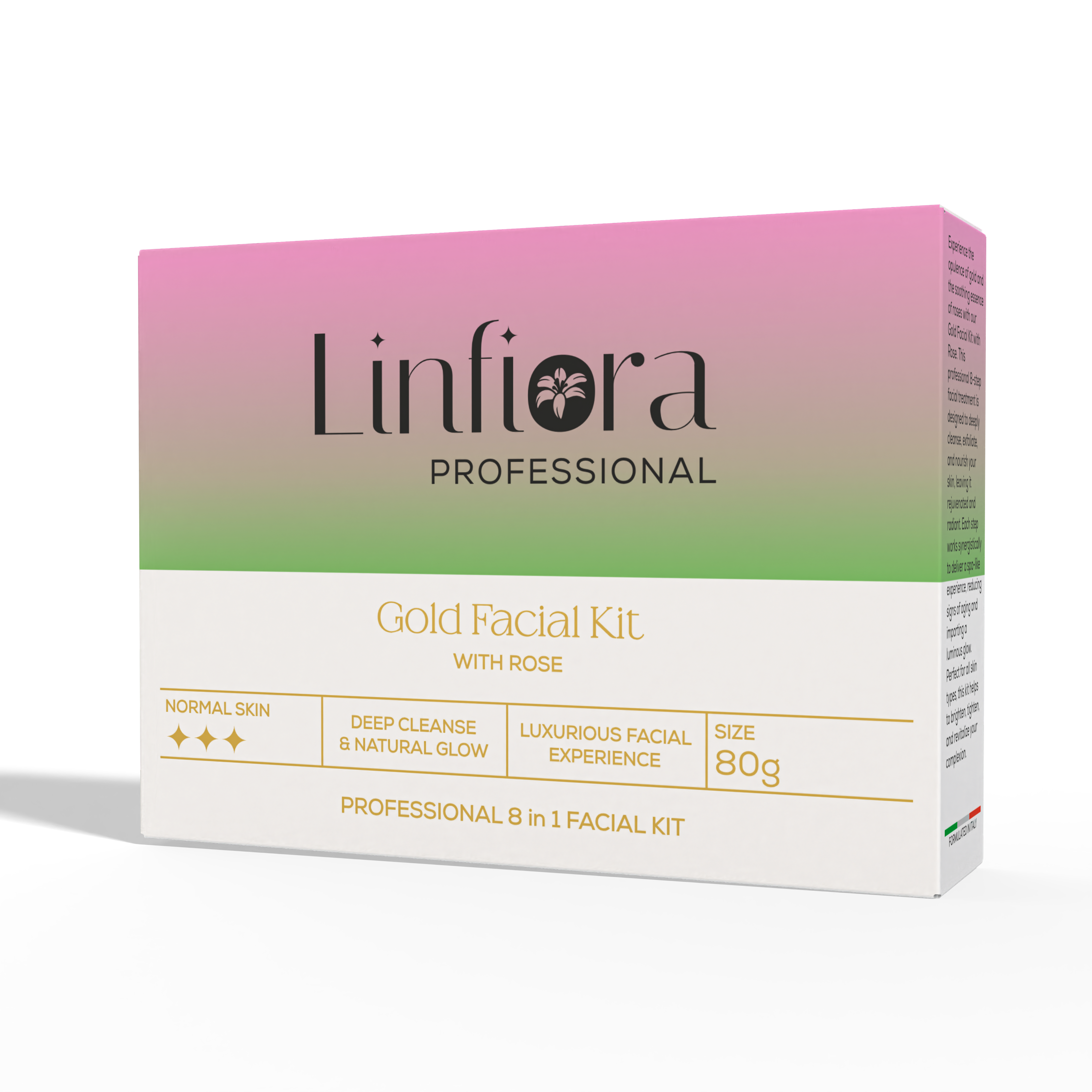 Gold Facial 8 Steps Kit  80gm with Damacena Rose