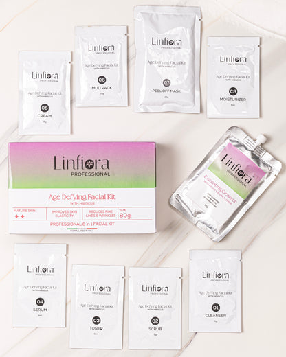 Age Defying Facial 8 Steps  Kit  80gm with Hibiscus