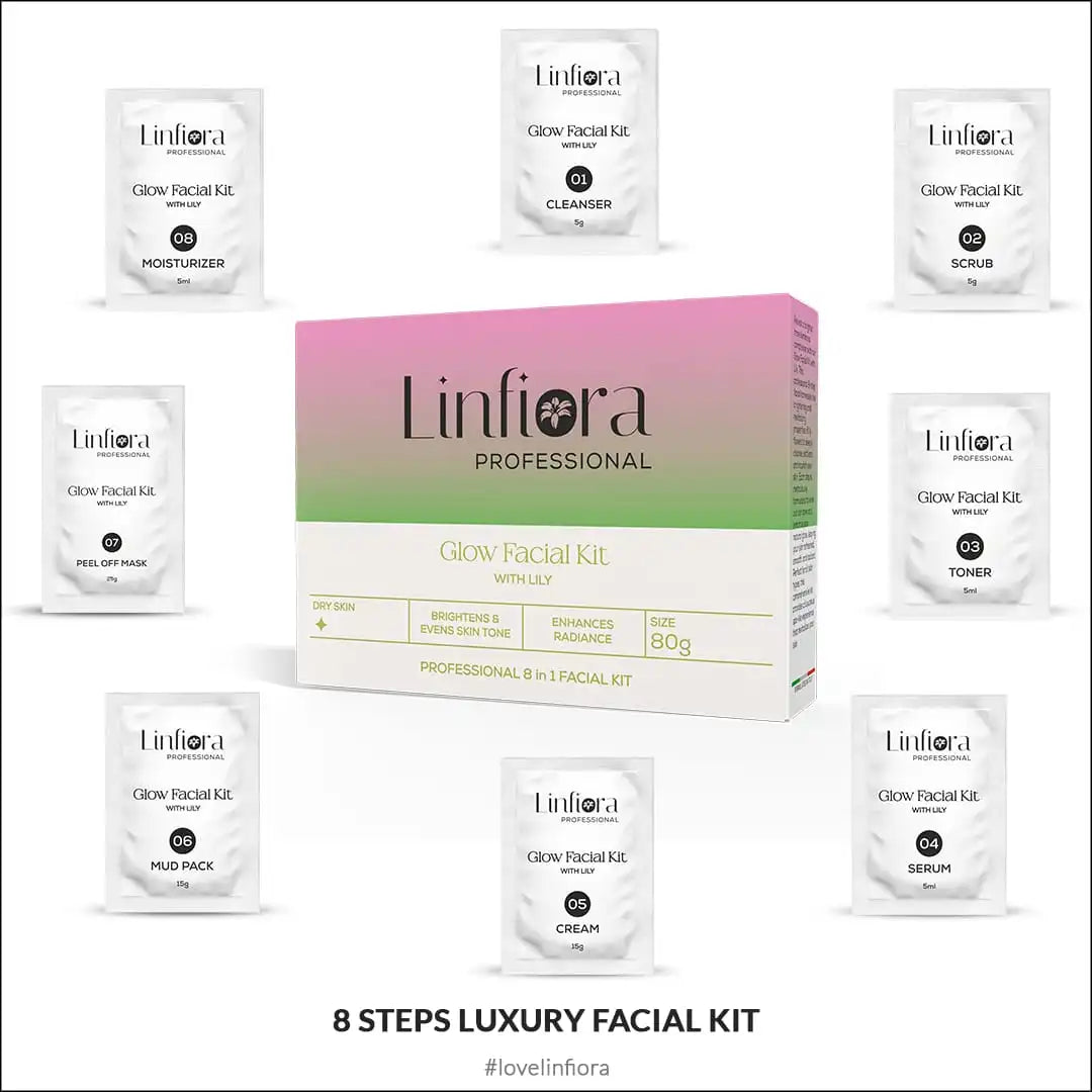 Glow Facial 8 Steps Kit  80gm with Lily Essence