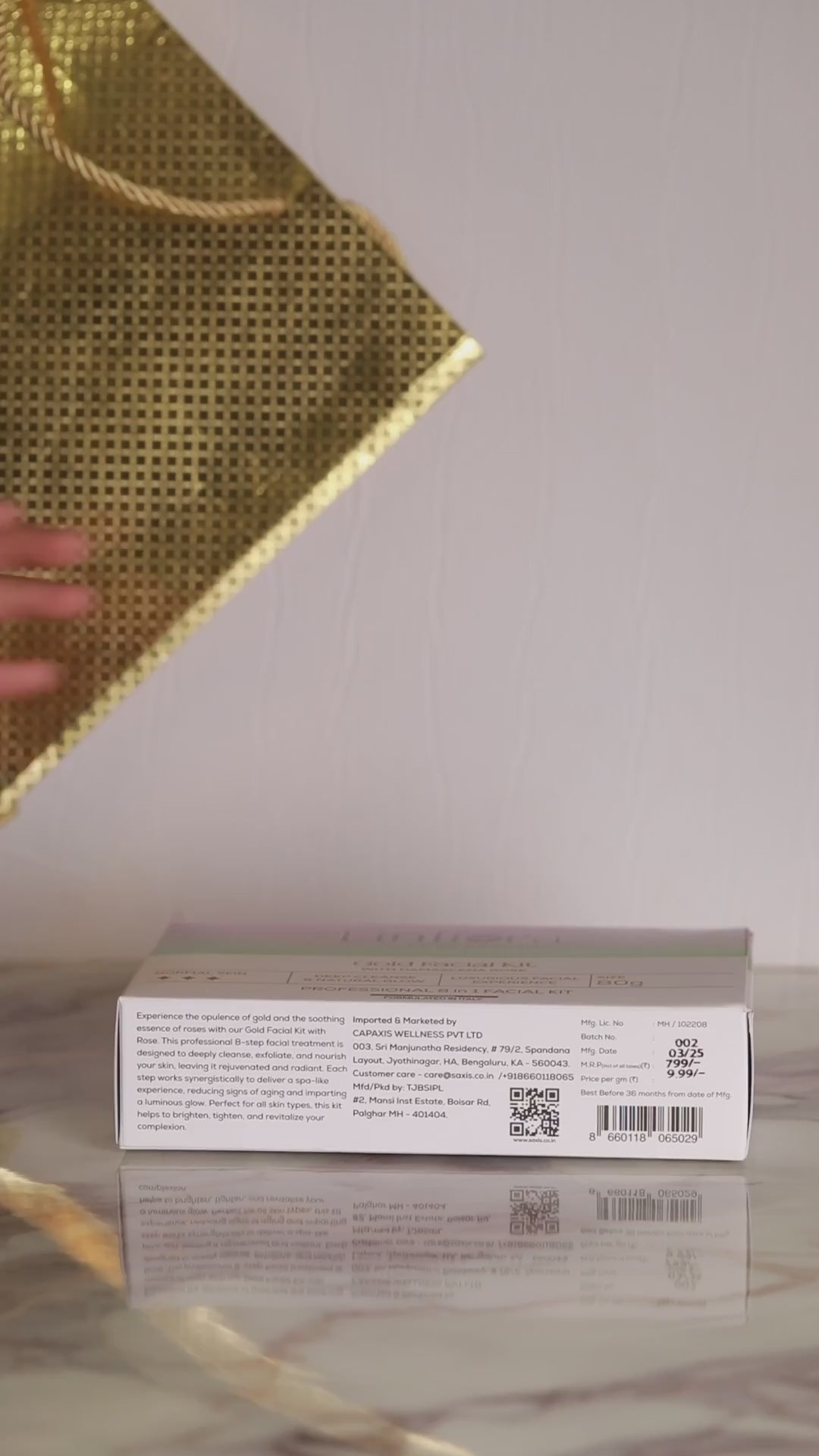 Gold Facial 8 Steps Kit  80gm with Damacena Rose